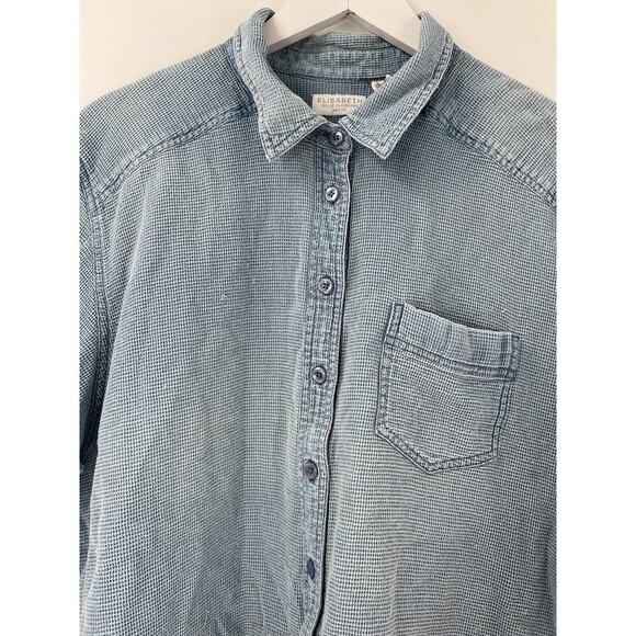 Elisabeth by Liz Claiborne Vintage Blouse Womens 22 Petite Blue Button Front Top - Picture 3 of 16